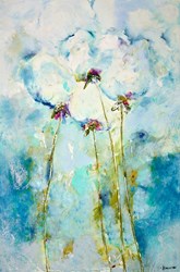 Tranquil Flowers IV by Emilija Pasagic - Original Painting on Box Canvas sized 24x36 inches. Available from Whitewall Galleries